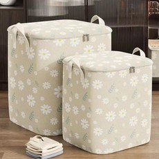 대용량 플라워 이불가방 이불정리함 이불보관함 옐로_AATRC-001, 210L, 패브릭, 1개