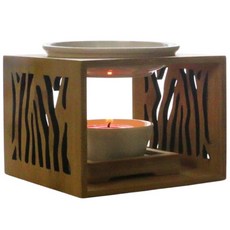 【被說愛】竹木鏤空精油香薰燈 薰香燭檯 精油薰香爐 交換禮物, 古典繁林款(精緻紙盒裝)