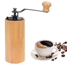 XINQUILIFY 수동 커피 그라인더 조절 가능한 버가 있는 나무 핸드 천연 너도밤나무 14 9 x 6 7cm(5 93 2 68, XINQUILIFY 수동 커피 그라인더 조절 가능한 버