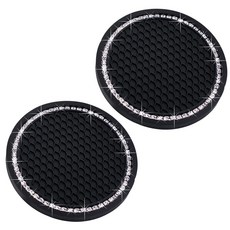 자동차 홀더 코스터 7CM 인서트 방지 내부 액세서리 컵받침 75인치 실리콘 미끄럼 블링, 블랙.