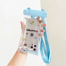 雙扣氣囊手機防水袋觸屏靈敏外賣溫泉手機殻遊泳漂流防水殻通用型 K8U3, 玉桂狗【斜挎繩/氣囊漂浮/觸屏靈敏】, 1個