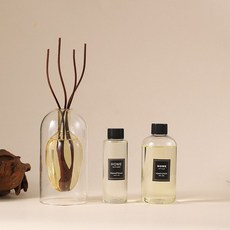 香氛擴香瓶 擴香【贈擴香棒】房間香氛 香薰 擴香瓶 無火香薰瓶子精油簡約風藤條高級香氛擴香器空瓶玻璃擺件家用室內, 1個, 桑梓物語藝術瓶（不含精油補充液）,2個明鏡心【透明內瓶】