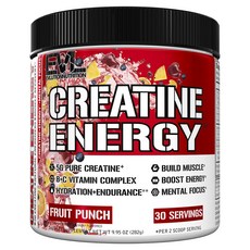 EVLUTIONNUTRITION 肌酸能量水果潘趣, 282g, 1個