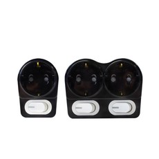 몬스터탭 국산 선 없는 멀티탭 어댑터 콘센트 L자1구+L자2구 세트, 1세트, 블랙, 8cm