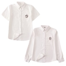 (대여)화이트 자수엠블럼 여자 교복셔츠(반팔or긴팔)