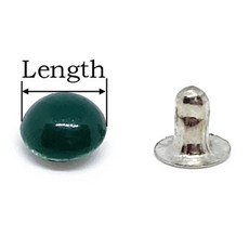 50 라운드 공예 의류 버섯 신발 컬러 가죽 구리 가방 네일 세트 리벳 황동, 5mm 50Set, Cyan