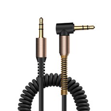 차량용 스피커 헤드폰 단선방지 스프링 코일 케이블, 화이트