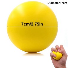 손 재활 근력 훈련 강화 볼 근육 회복 스트레스 해소 폼 마사지, 1개, 1g, 2. Yellow 7cm