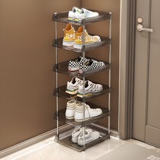 공유 좁은 현관 5단 신발정리대 신발장 틈새 수납 운동화 슬리퍼, 1개, 블랙