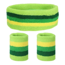 쿠쿠스토어 7x 2 인치 땀 흡수 밴드 세트 스포츠 테리 천 여성 남성, 01 7 x 2 Inch, 09 color 2