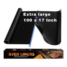 오븐 바닥용 오븐 라이너 크고 튼튼한 100% 논스틱 재사용 가능한 테프론 오븐 매트 전기 가스 토스터 오븐 그릴용 베이킹 매트 슬라이딩 컷이 있는 주방 친화적인 요, 17"L x 25"W, 1팩