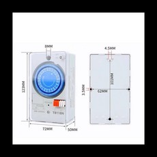 TB118N 기계식 타이머 스위치 100-240VAC 50-60Hz Din 레일 방수 투명 플라스틱 보호 커버 배터리, 01 TB118N, 1개