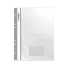 Databank A4 30頁 11孔附名片袋輕便軟質資料簿 資料夾 資料本【1本】(FX-11-30N-49), 灰色1本