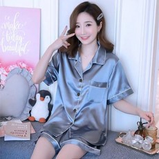 DFMEI 大碼肥碼冰絲女睡衣夏季短袖薄款高級家居服仿真絲套裝