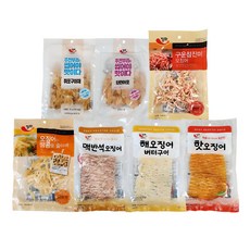 [더먹다]정화식품 건어물 세트 맥주안주 마른안주 쥐포구이채/단짠어포/오땅/구운참진미/맥반석오징어/해오징어/핫오징어, 275g, 1세트