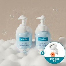 배송 바세린 모이스처 버블 핸드워시 500ml용기X2개+플라워 펌프캡, 모이스처 핸드워시 500ml용기2개+펌프캡