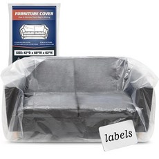 Vindafjord 플라스틱 이사 의자 보관용 투명 가구 커버 라벨이 있는 의자용 엑스트라 라지 백 방수 및 먼지 방지 가방 오픈 사이즈 155 x 106.7 86.4cm