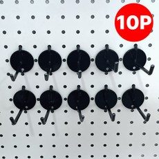 이그노티 일자 걸이 타공판 후크 10cm, 블랙, 10개