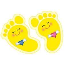 야광발바닥스티커/노랑/5매, 단품