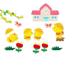 환경꾸미기세트 병아리학교 신학기게시판 펠트소품 한필 Shop, 1개