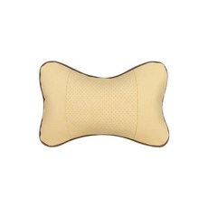 미니 가죽 자동차 목 베개 머리 받침 지원 블랙베이 레이 좌석, 색상: 3. Beige