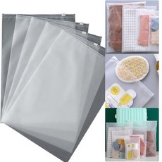 Boxonly 투명 반투명 PE 자체 밀봉 지퍼 백 - 30 x 35cm(12 x 14인치) - 25개 - 의류 여행 및 보관에 이상적