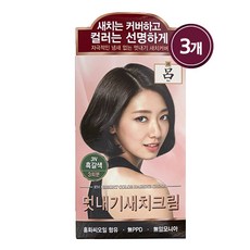려 우아채 멋내기 새치크림 염모제 3배 용량 특별기획 360g, 3N흑갈색, 3개