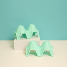 코지렙타일 크레스티드 게코 인조 계란판 은신처 3pc 세트, 3개, 애플 민트(민트색)