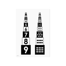 유아 숫자벽보 포스터 블랙 심플 42x60cm