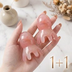 어반잇 문어 두피 괄사 마사지기 1+1, 핑크+핑크, 1개