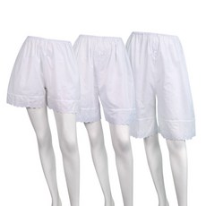 와이앤코 국내생산 여성 가벼운 아사 순면 100% 자수 속바지 실내복 이너팬츠 통기성 좋은 속바지