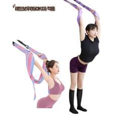 치즈달 홈트 간편 무타공 설치 업그레이드 품 플라잉 요가 스트랩 문틀 설치 자유로운 스트레칭 필라테스 스트랩 해먹 4색 레인보우 핑크 퍼플 그린, 1개