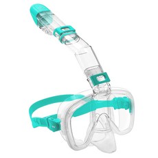 위베런 프리다이브 스노쿨링 마스크 숨쉬기편한 일체형 스노클링 장비 프리다이빙 물안경 세트, 민트