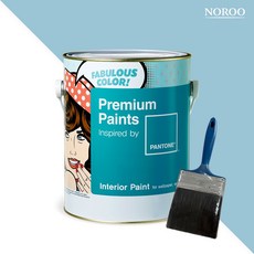노루페인트 팬톤 내부용 실내 벽면 페인트 저광 4L, 14-4313 Aquamarine+랜덤붓 1개, 1개