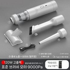 자동차 핸드 진공 청소기 높은 흡입력, 표준 흰색