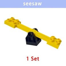 Duploes 대형 벽돌 크리 에이 티브 스윙 Ladde 시소 장난감 큰 빌딩 블록 놀이터 부품 풍선 슬라이드 계단, 07 Seesaw