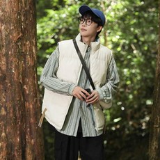 防潑水防寒背心工裝 - 雙面穿刷毛保暖羽絨背心 - 馬甲男生外套