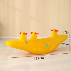 유아 3인용 2인용 플라스틱 시소 실내 야외 놀이 흔들, 1개, 3인용시소/옐로우/아웃도어내구성