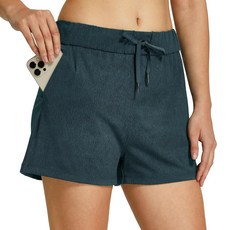 윌잇 여성용 요가 라운지 반바지 하이킹 액티브 러닝 운동 반바지 편안한 여행 캐주얼 반바지 주머니 포함 6.4cm(2.5인치)