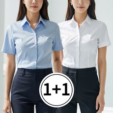 수지나 링클프리 여성 셔츠 오피스 반팔 블라우스 2종세트