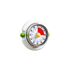 HANQI 磁吸機械計時器 廚房定時鬧鐘, 簡約白, 1個