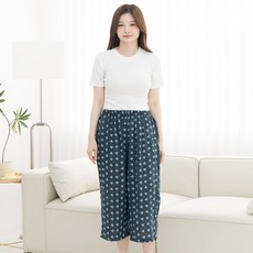 시원한 아사면 8부 팬츠 홈웨어 데일리 잠옷 여성 바지 파자마