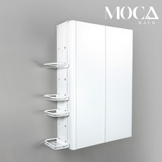 국내생산 욕실 선반 무타공 욕실장 사이드 틈새 선반 79cm, 화이트, 4단