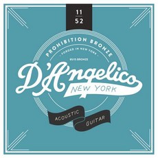D'Angelico Prohibition Bronze 磷青銅 木吉他弦, 1個, 11-52 (入門推薦)