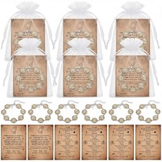 Kenning 6팩 신앙 십자가 디자인 팔찌 영감을 주는 성경 구절 벌크 희망 빈티지 기독교 특별한 선물 직경 1.5cm0.6인치 유리 비즈 게스트 예수 여성 남, 믿음, 옐로우