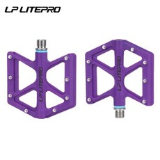 Lp Litepro MTB 자전거 페달 초경량 씰링 베어링 도로 자전거 나일론 도로 BMX 페달 플랫 티타늄 샤프트 170g, CHINA, [02] Purple Pedal, 1개