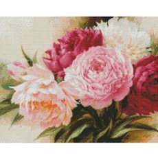 대형보석십자수 40x50 모란 원형비즈 보석십자수 캔버스형, 모란1, 1개