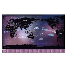 WUZ 屋子 環遊世界地圖海報 海洋奇幻之旅 英文版, 1個