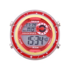 台灣發貨 時鐘 車用必備品車用電子錶車用防水電子錶機車電瓶車防水夜光電子錶, 紅色【新增七彩夜光效果+耐用, 1個