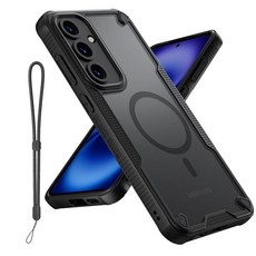 Teayoha 삼성 갤럭시 S25-플러스 케이스 반투명 매트 뒷면 Magsafe 마그네틱 슬림 충격 방지 보호 랜야드 스트랩 폰 커버 포함 S25+ 5G 6.7인치용 블